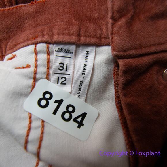 New! Loft women's rusty brick red corduroy high waist skinny‎ pants, size 31 - Picture 11 of 12